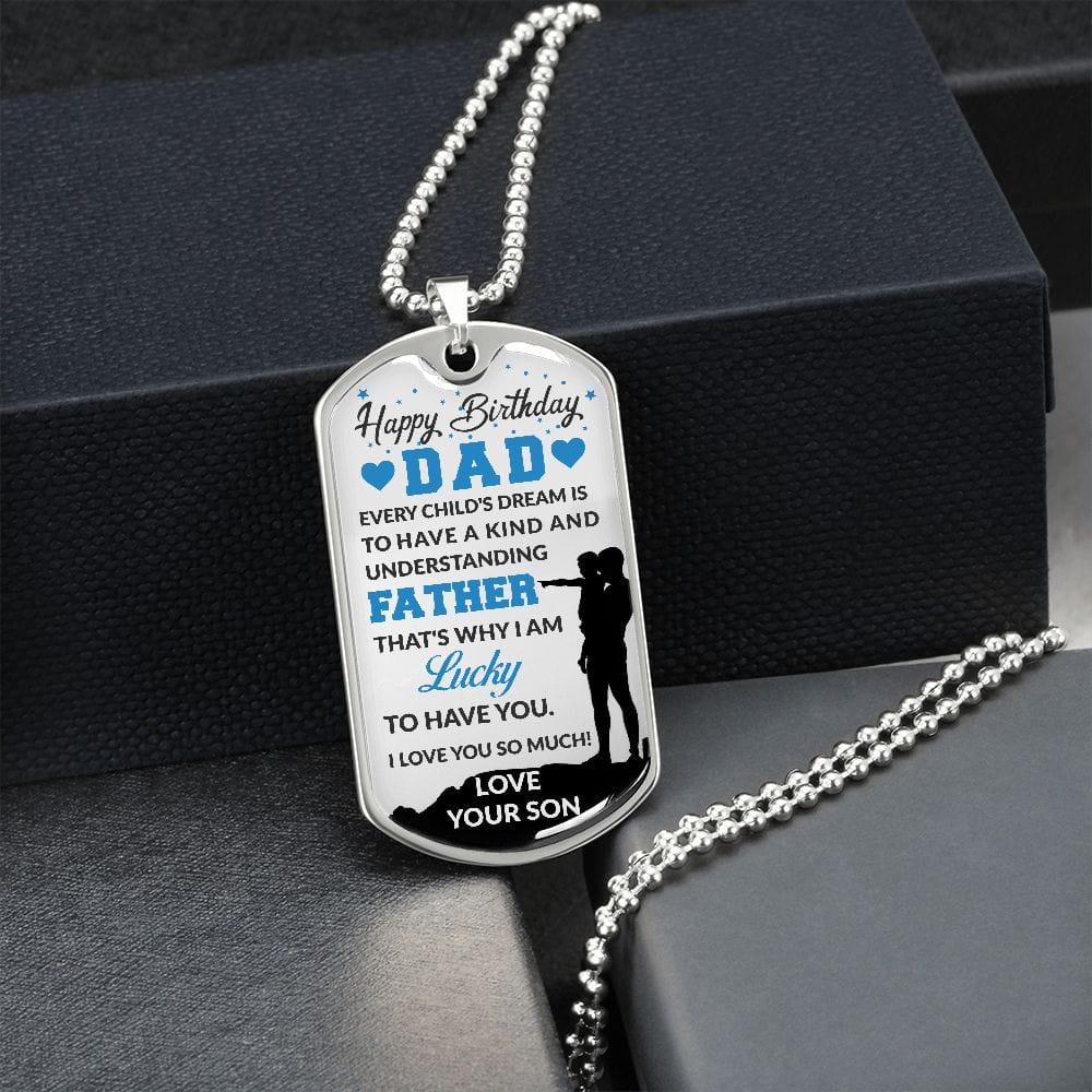 Happy Birthday Dad | Military Chain Dog Tag