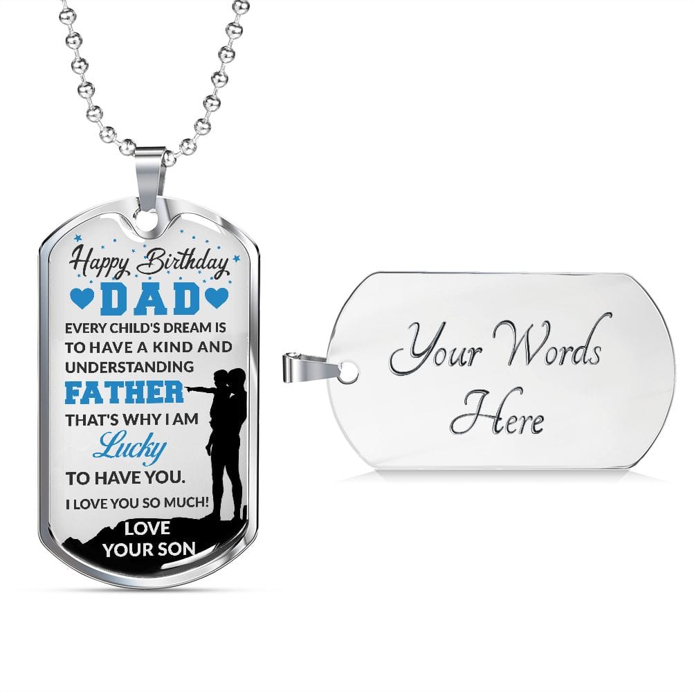 Happy Birthday Dad | Military Chain Dog Tag