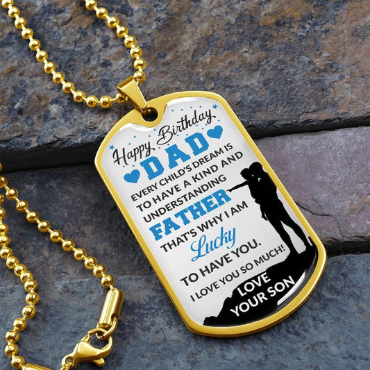 Happy Birthday Dad | Military Chain Dog Tag