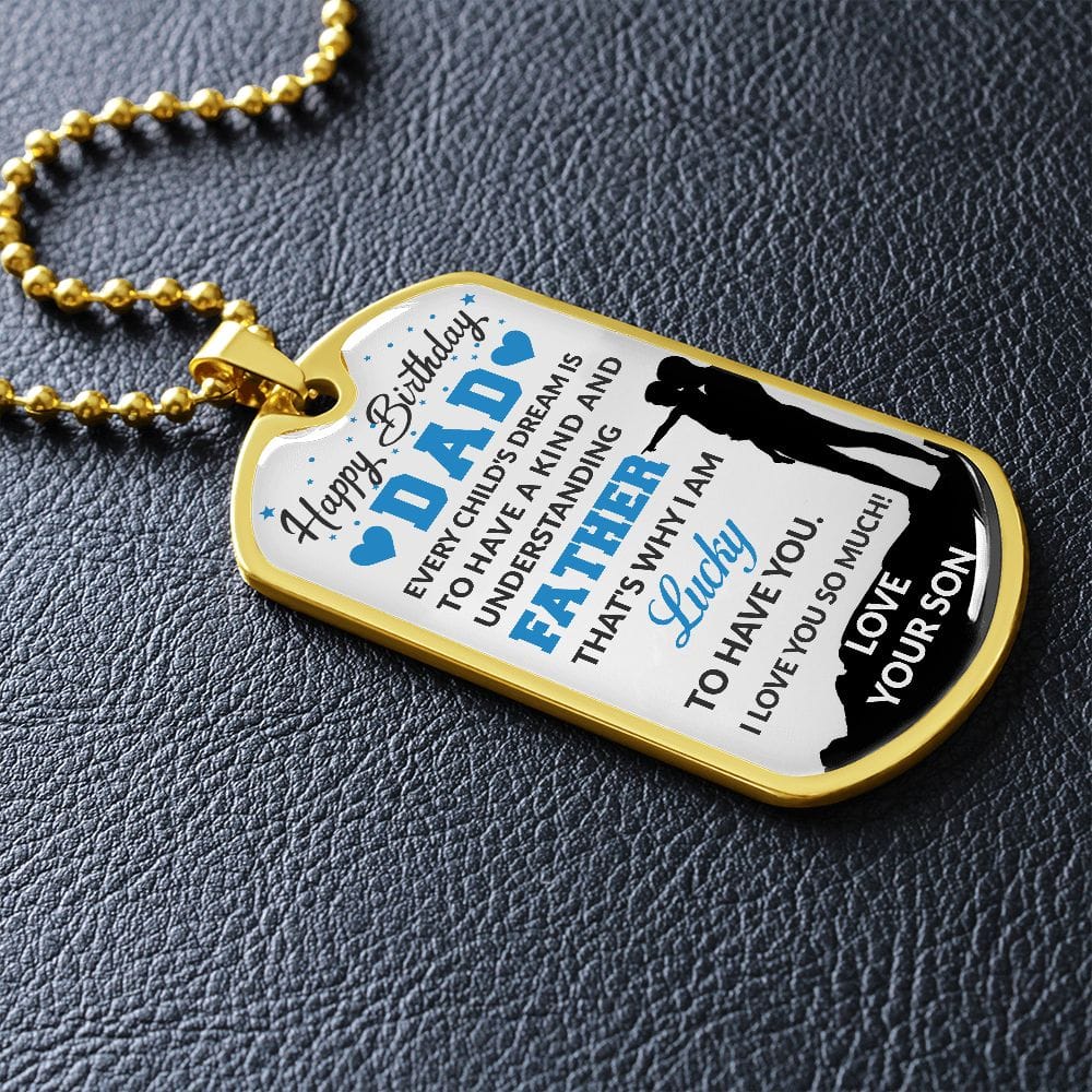 Happy Birthday Dad | Military Chain Dog Tag