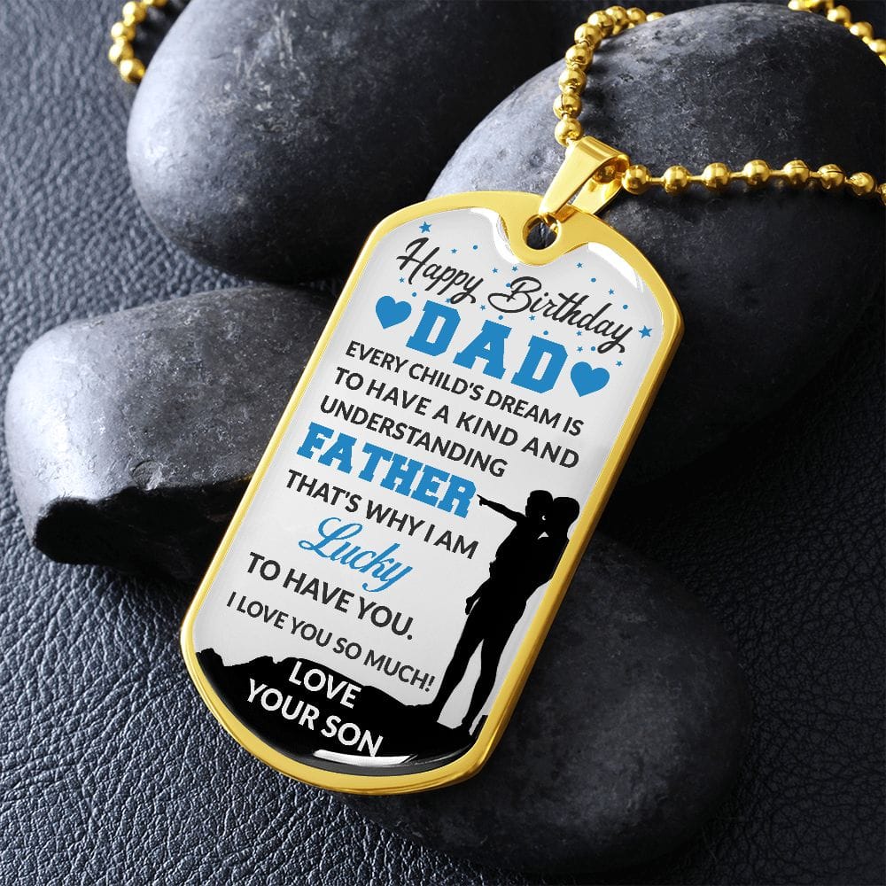 Happy Birthday Dad | Military Chain Dog Tag