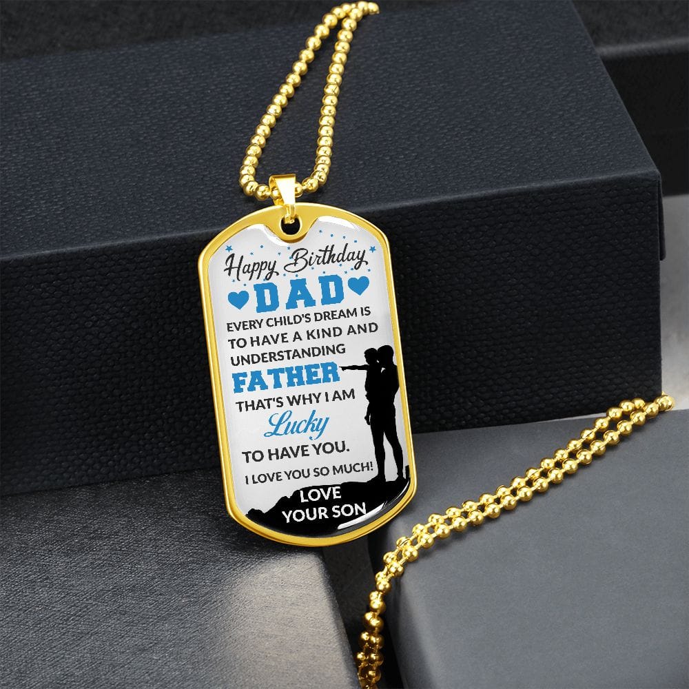 Happy Birthday Dad | Military Chain Dog Tag