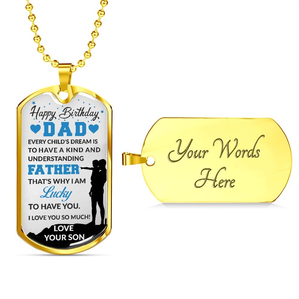 Happy Birthday Dad | Military Chain Dog Tag