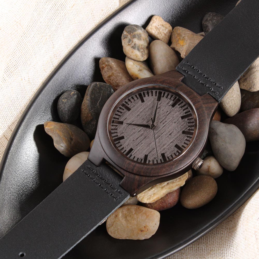 To my Dad Timeless Engraved Wooden Watch