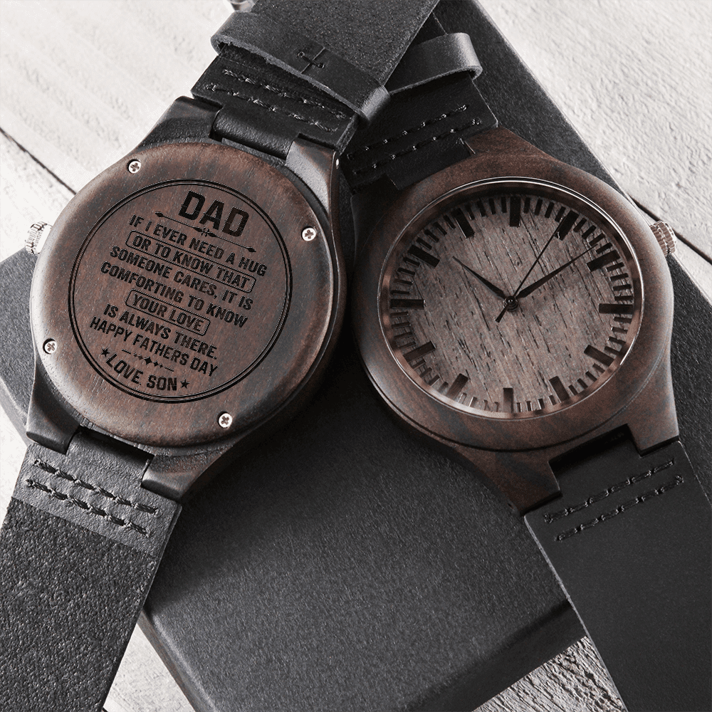 To my Dad Timeless Engraved Wooden Watch