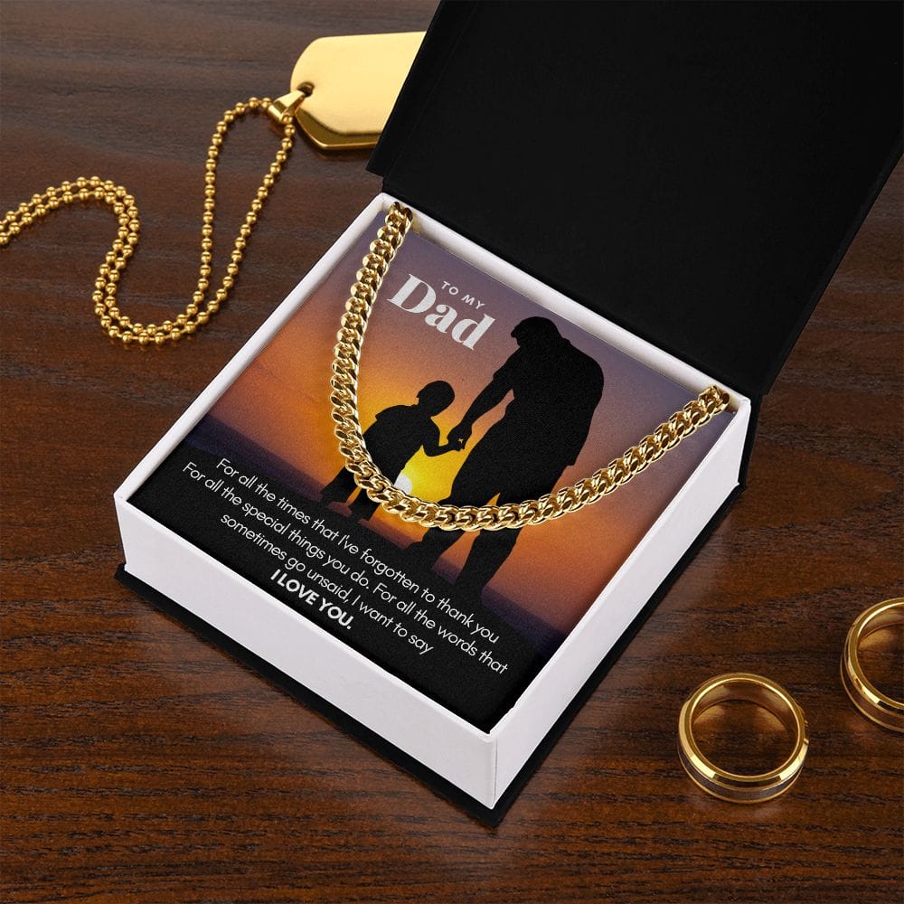 To My Dad Thank You | Cuban Link Chain