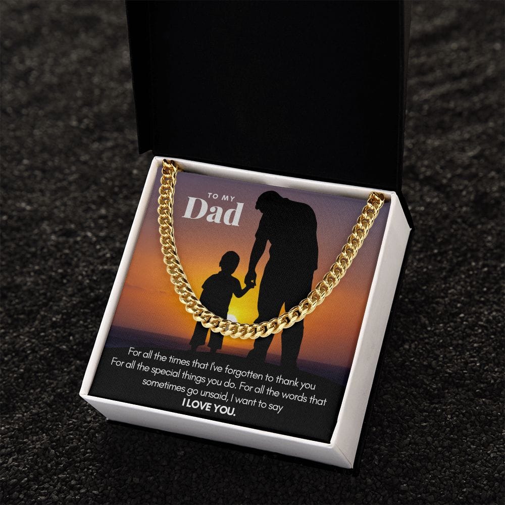 To My Dad Thank You | Cuban Link Chain