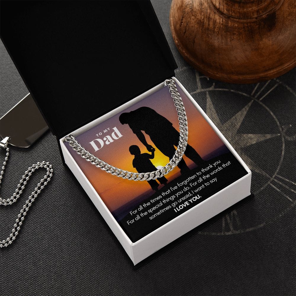 To My Dad Thank You | Cuban Link Chain