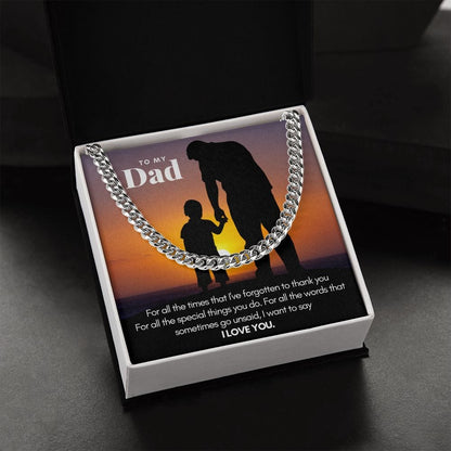 To My Dad Thank You | Cuban Link Chain