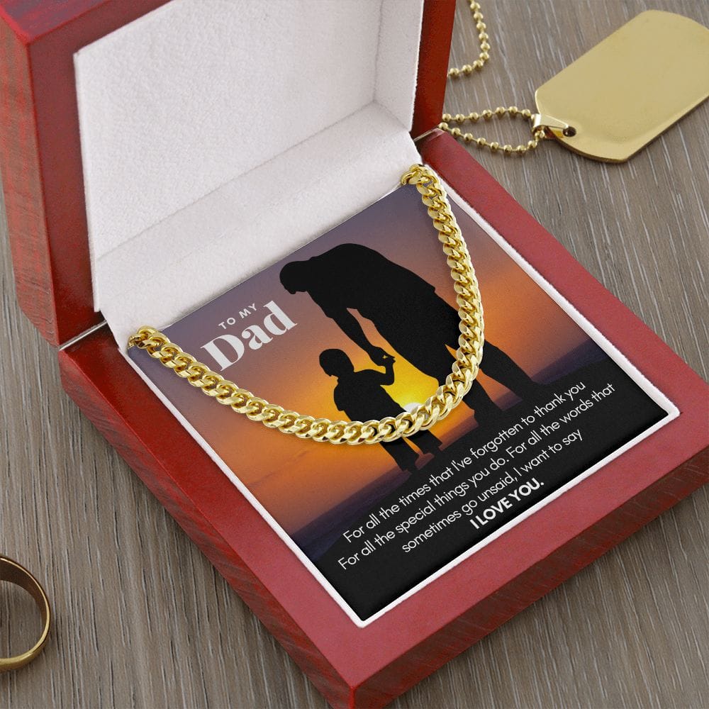 To My Dad Thank You | Cuban Link Chain