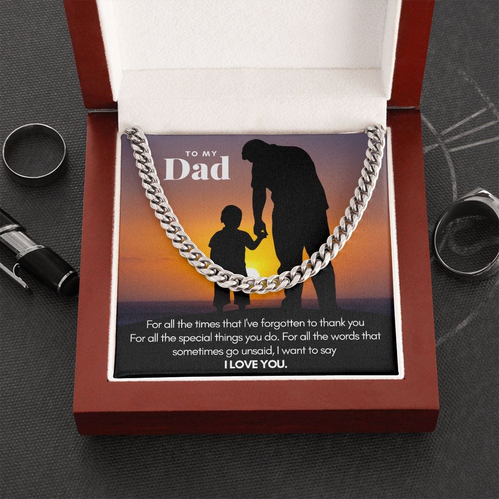 To My Dad Thank You | Cuban Link Chain