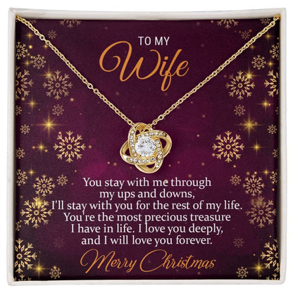 To my Wife Merry Christmas | Love Knot Necklace