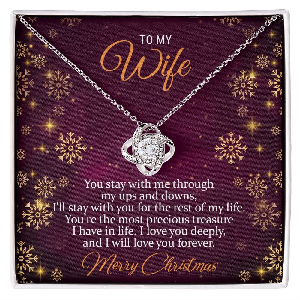 To my Wife Merry Christmas | Love Knot Necklace