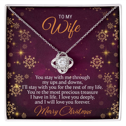 To my Wife Merry Christmas | Love Knot Necklace