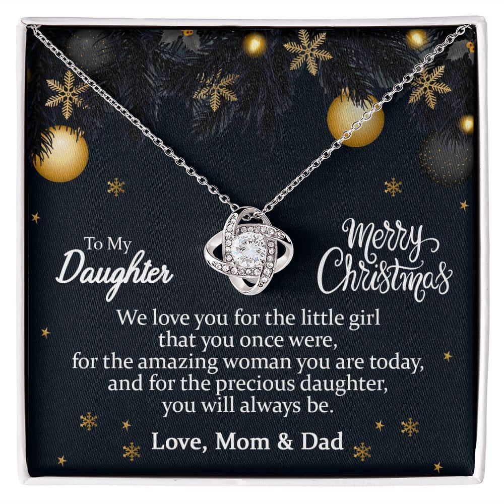 To my Daughter Merry Christmas | Love knot Necklace