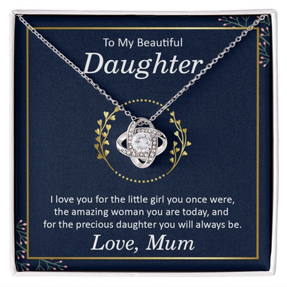 To my Beautiful Daughter | Love Knot Necklace