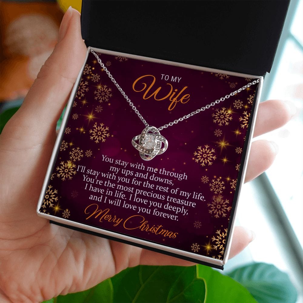 To my Wife Merry Christmas | Love Knot Necklace