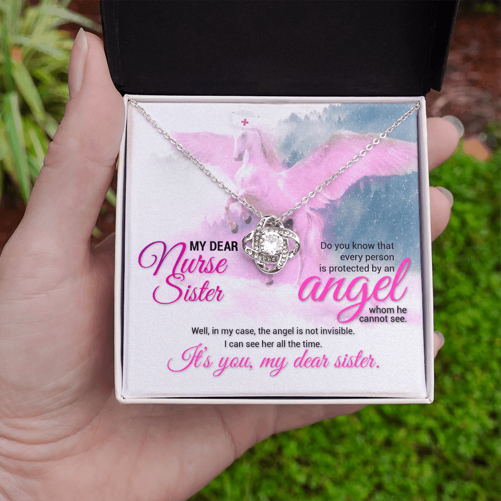 To my Dear Nurse Sister | Love Knot Necklace