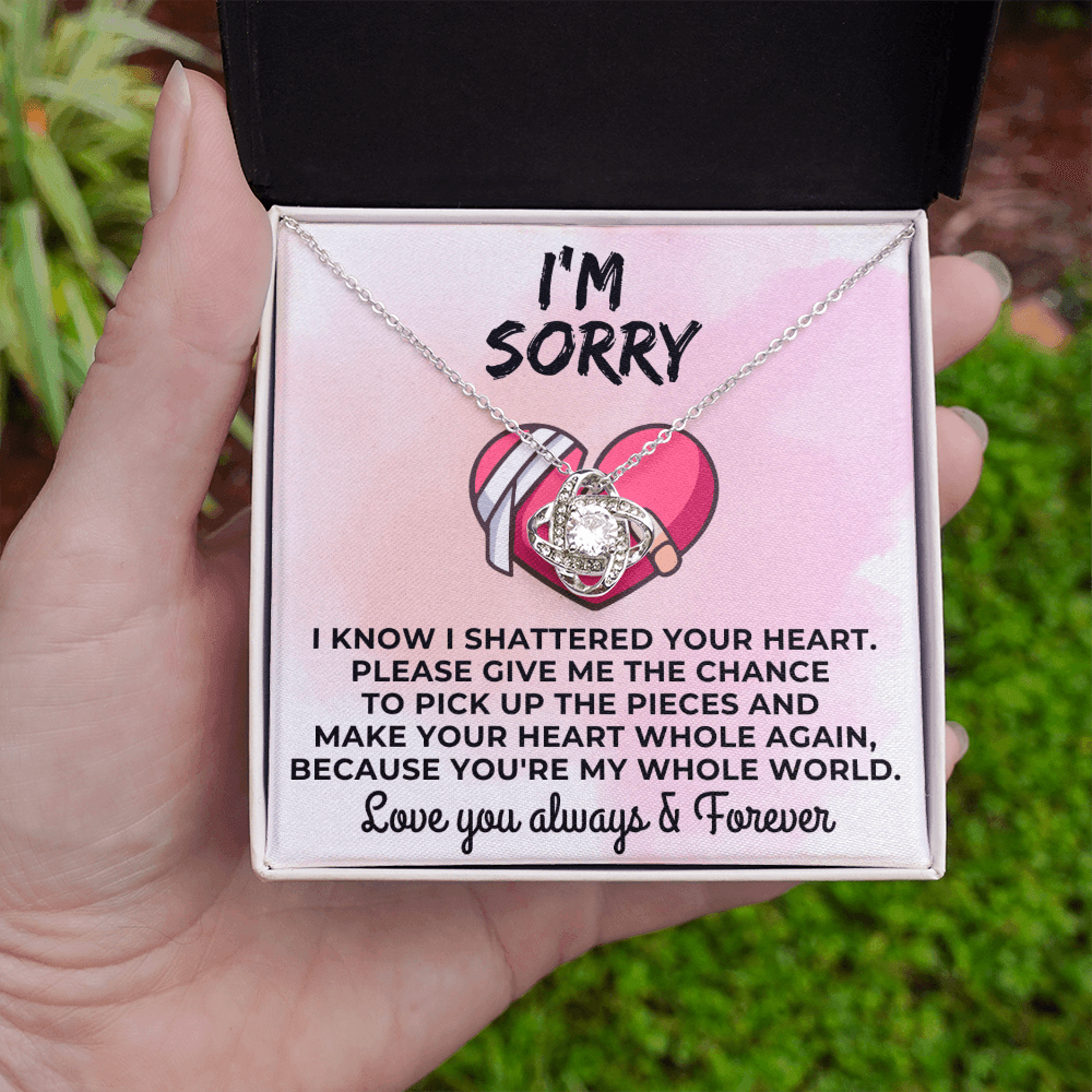 I'm Sorry for breaking your heart ❤️ | Love Knot Necklace