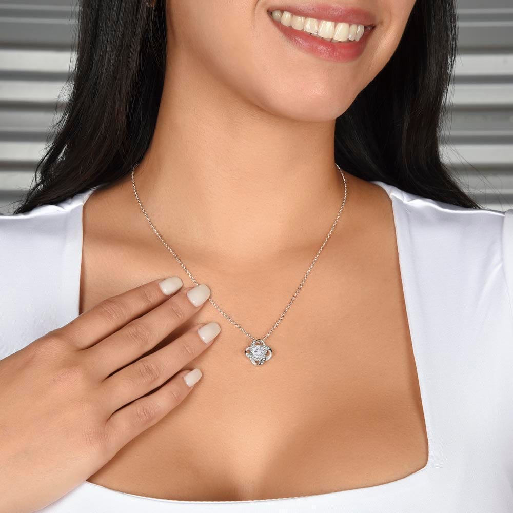 To my Daughter Merry Christmas | Love knot Necklace