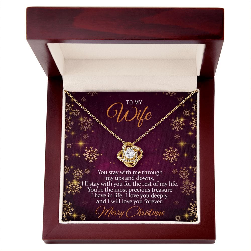 To my Wife Merry Christmas | Love Knot Necklace