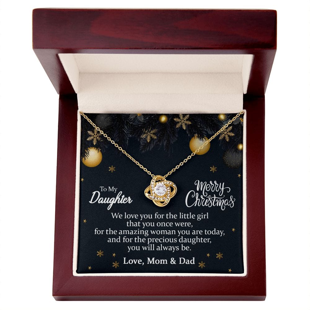 To my Daughter Merry Christmas | Love knot Necklace