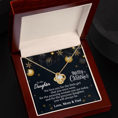 To my Daughter Merry Christmas | Love knot Necklace