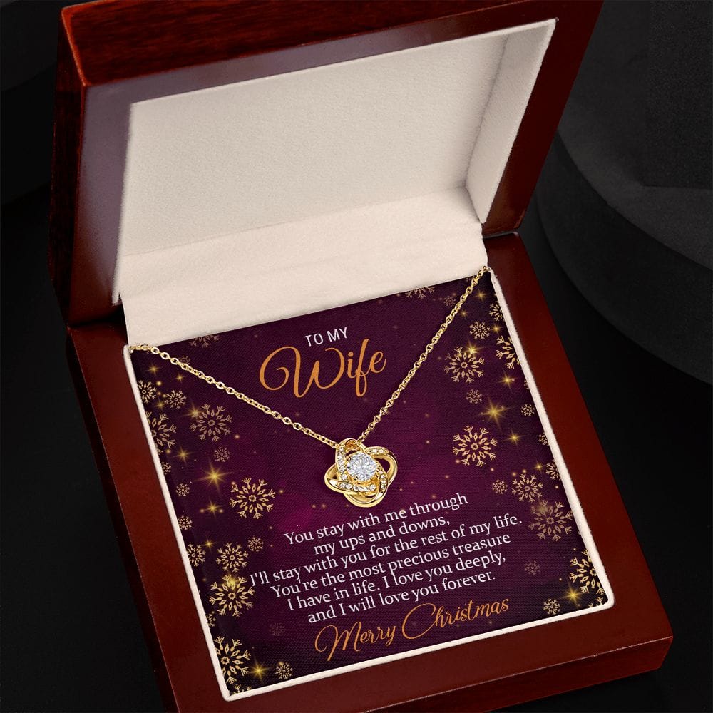 To my Wife Merry Christmas | Love Knot Necklace