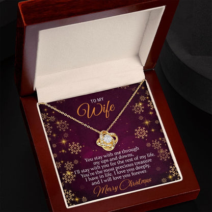 To my Wife Merry Christmas | Love Knot Necklace