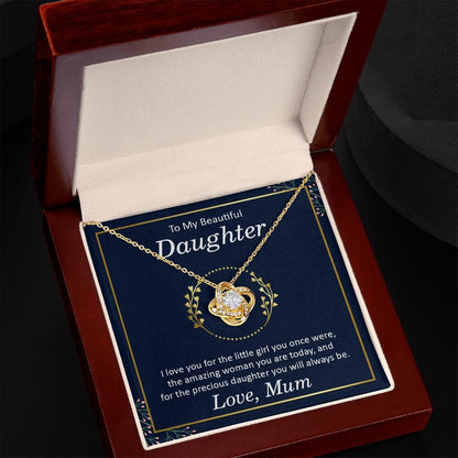 To my Beautiful Daughter | Love Knot Necklace