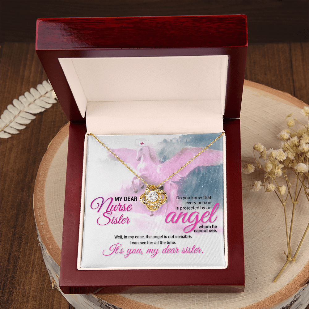 To my Dear Nurse Sister | Love Knot Necklace