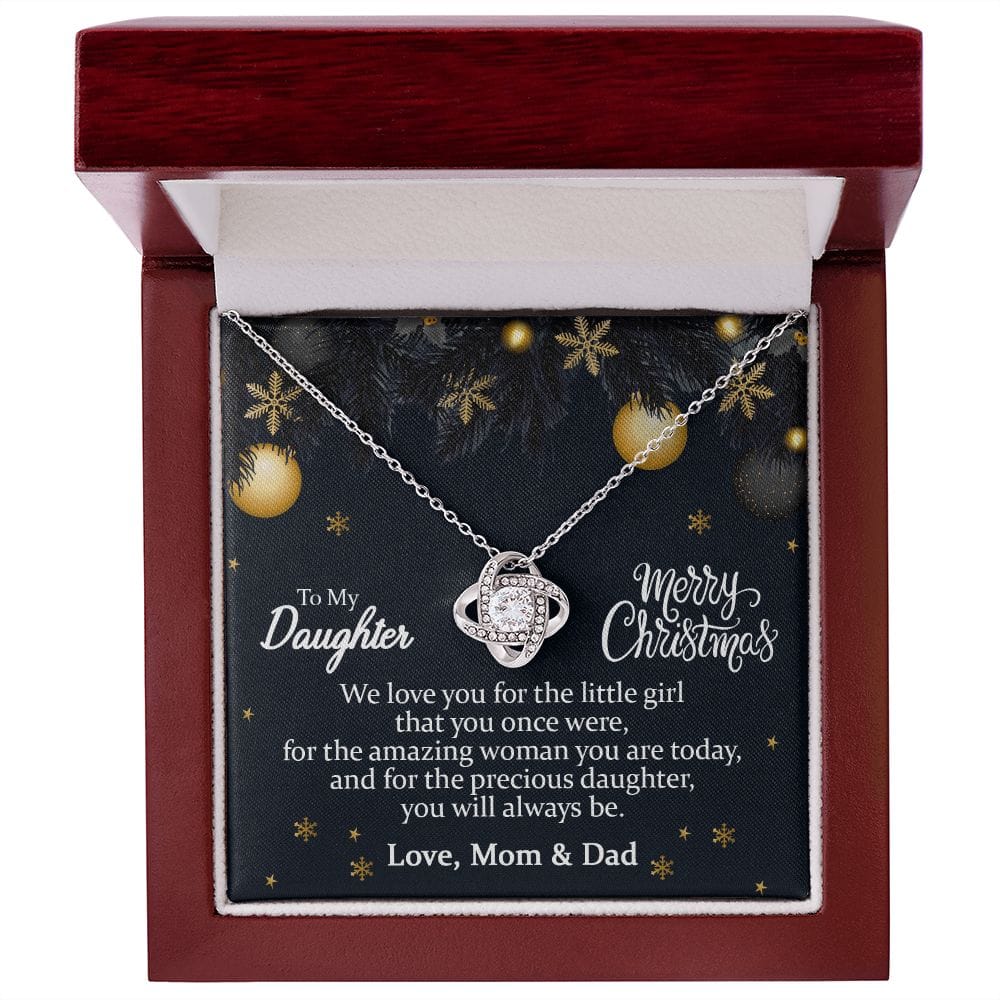 To my Daughter Merry Christmas | Love knot Necklace