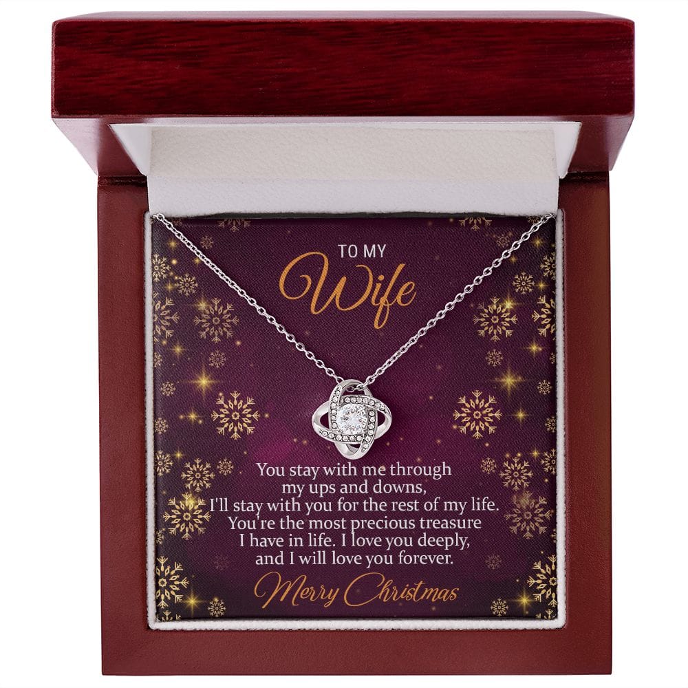 To my Wife Merry Christmas | Love Knot Necklace