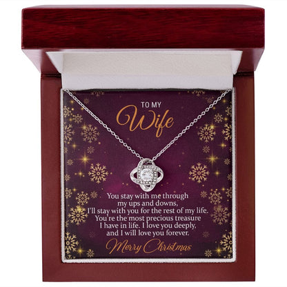 To my Wife Merry Christmas | Love Knot Necklace