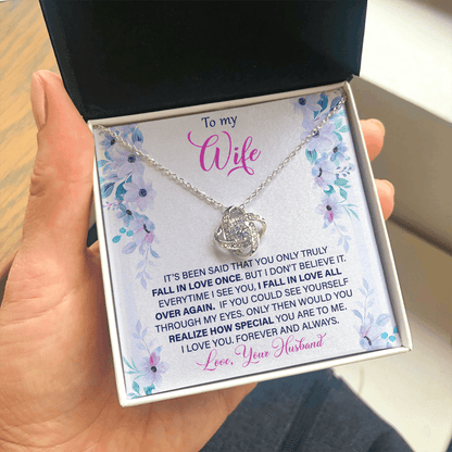 Fall in love to my wife, Love knot Necklace