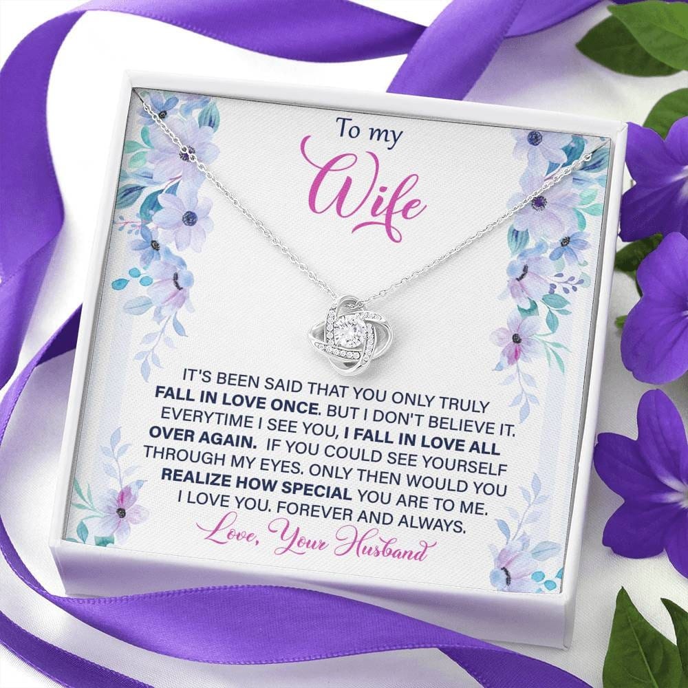 Fall in love to my wife, Love knot Necklace