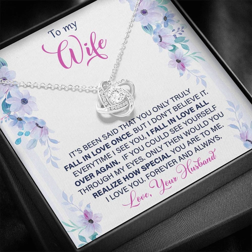 Fall in love to my wife, Love knot Necklace