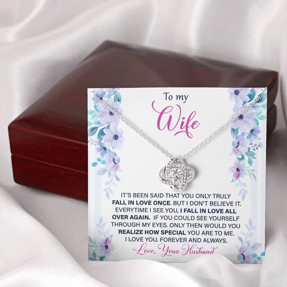 Fall in love to my wife, Love knot Necklace