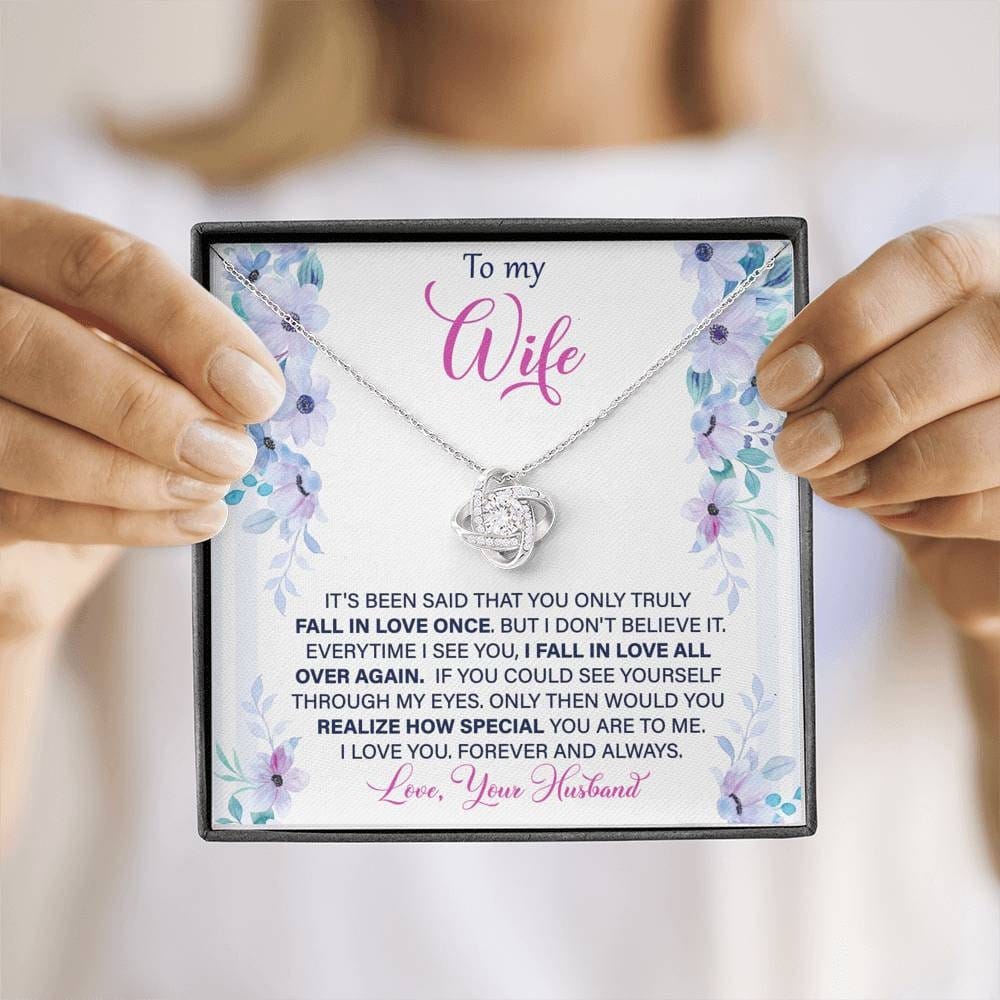 Fall in love to my wife, Love knot Necklace