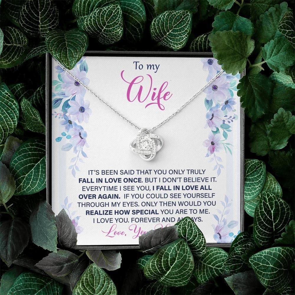 Fall in love to my wife, Love knot Necklace