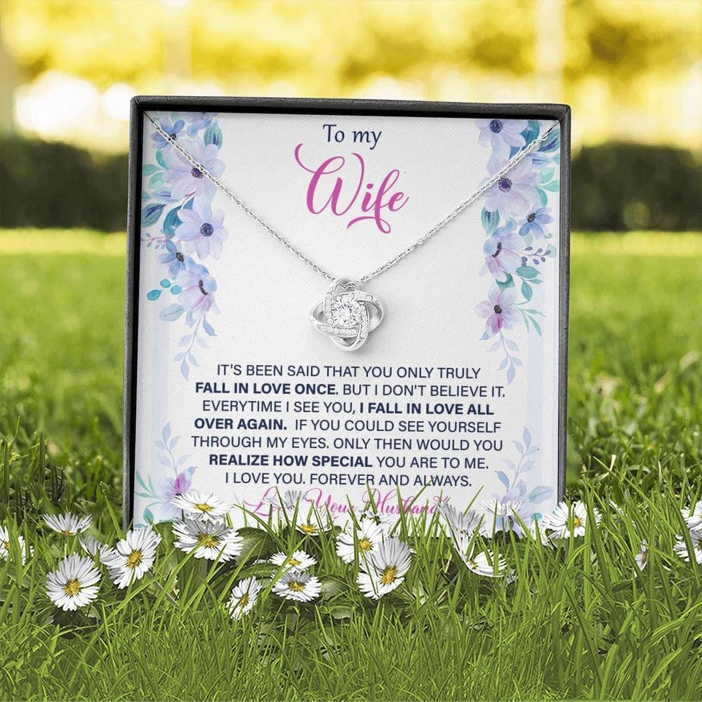 Fall in love to my wife, Love knot Necklace