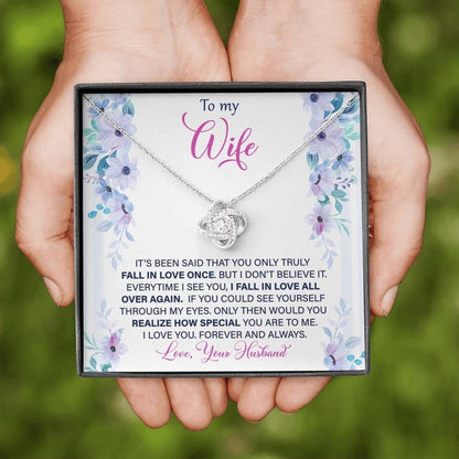 Fall in love to my wife, Love knot Necklace
