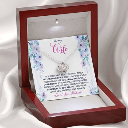 Fall in love to my wife, Love knot Necklace